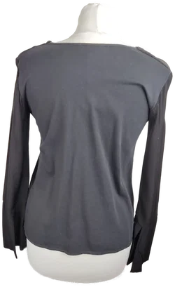 Massimo Dutti Damen-Oberteil In Anthrazit Mit V-Ausschnitt | Casual-Chic – Vorschau 3
