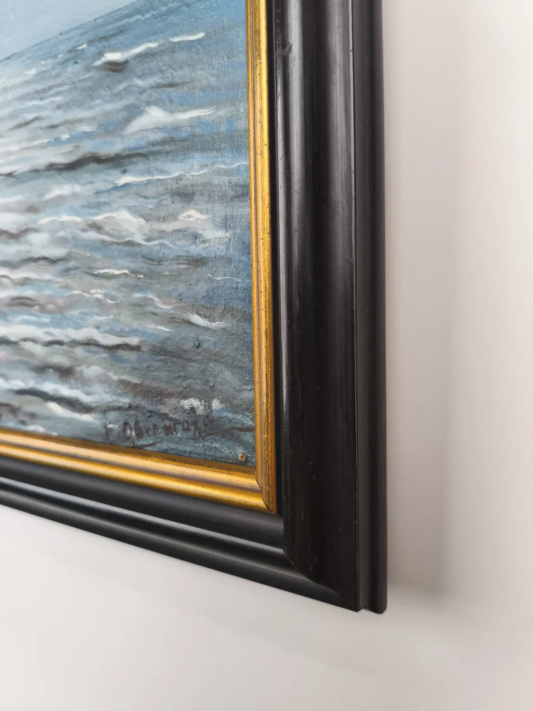 Gemälde "Meer" mit Rahmen, 38 x 43cm – Bild 2