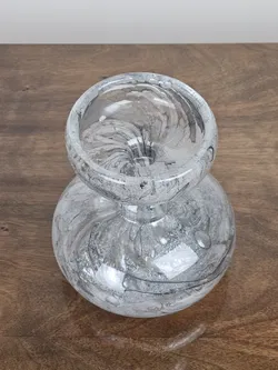 Dekorative Glasvase - transparent/grau - Bild 2