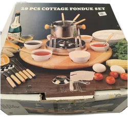 Fondue Set mit Drehteller, vintage, rustikal - Bild 3