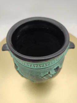 Griechische Keramik-Reliefvase In Türkisgrün | Vintage-Charme – Vorschau 8