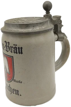 Bierkrug Spaten-Bräu München Steinzeug, Geprägter Zinndeckel 0,5 L | Sammlerstück - Bild 7