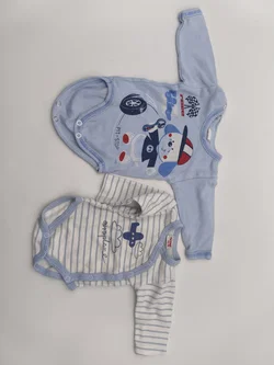 2er Set Baby Bodies, Gr. 50 und 56, Langarm – Vorschau 1