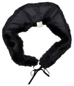 Damen Echtpelz Kaninchenfellkragen schwarz - Bild 3