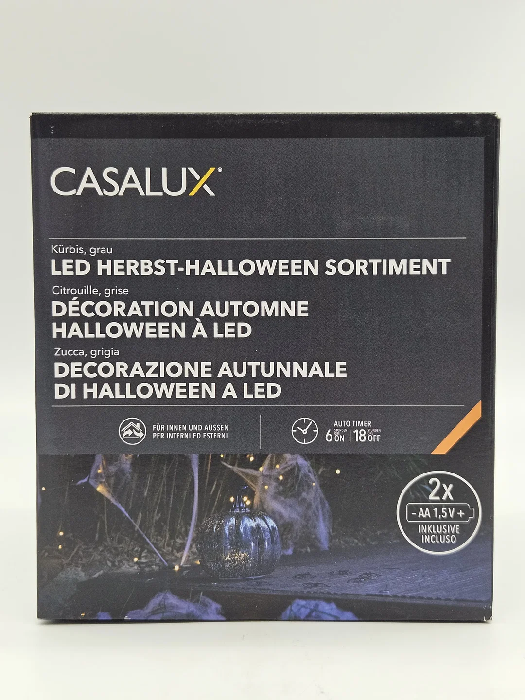 LED-Deko für Halloween "Kürbis silber" – Bild 4