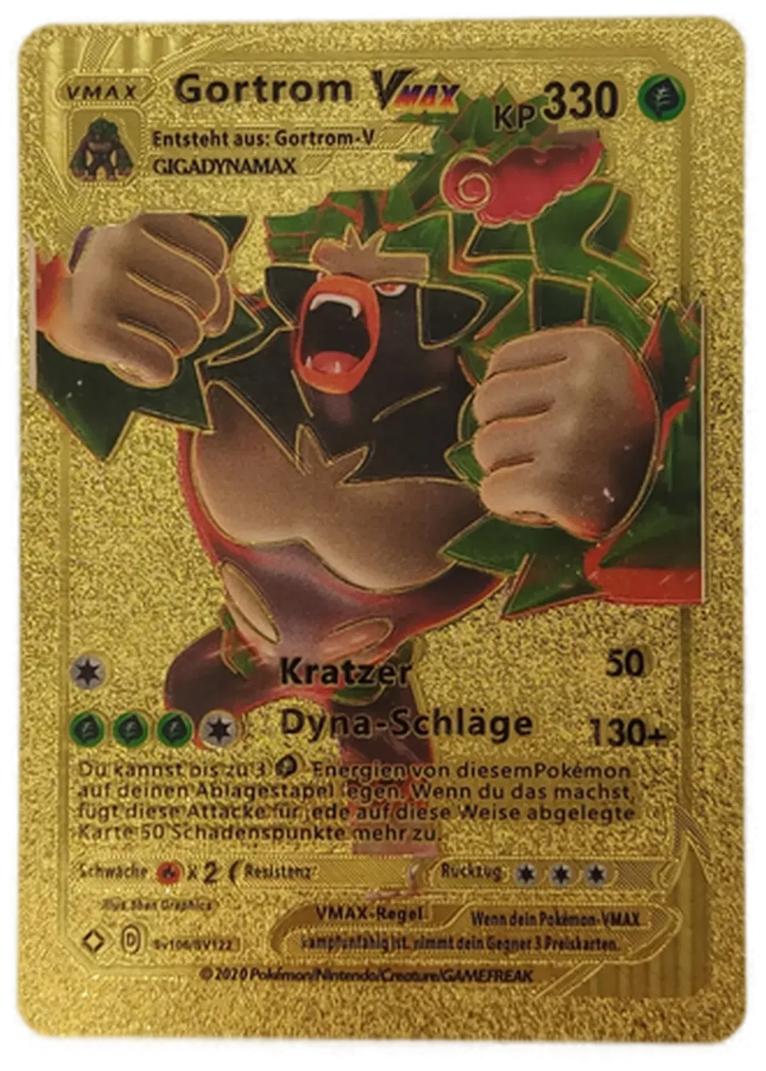  Pokémon Sammelkarte Goldfolie  Gortrom Vmax - Bild 4