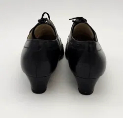 Ornig Damenschuhe aus Leder mit kleinem Absatz schwarz - Gr. UK 7, EUR 40 - Bild 4