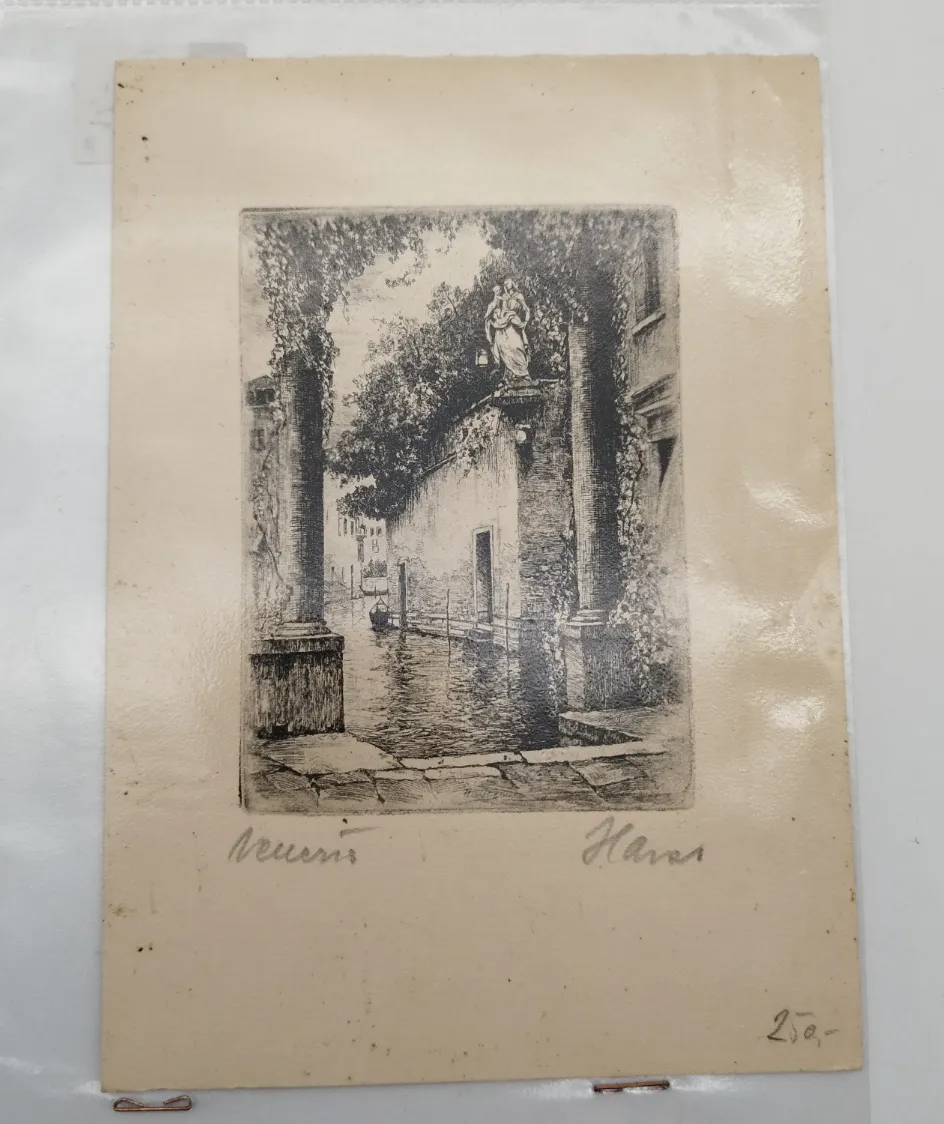 Original Druck "Venesis" von H. - 12,5 x 17 cm – Bild 2