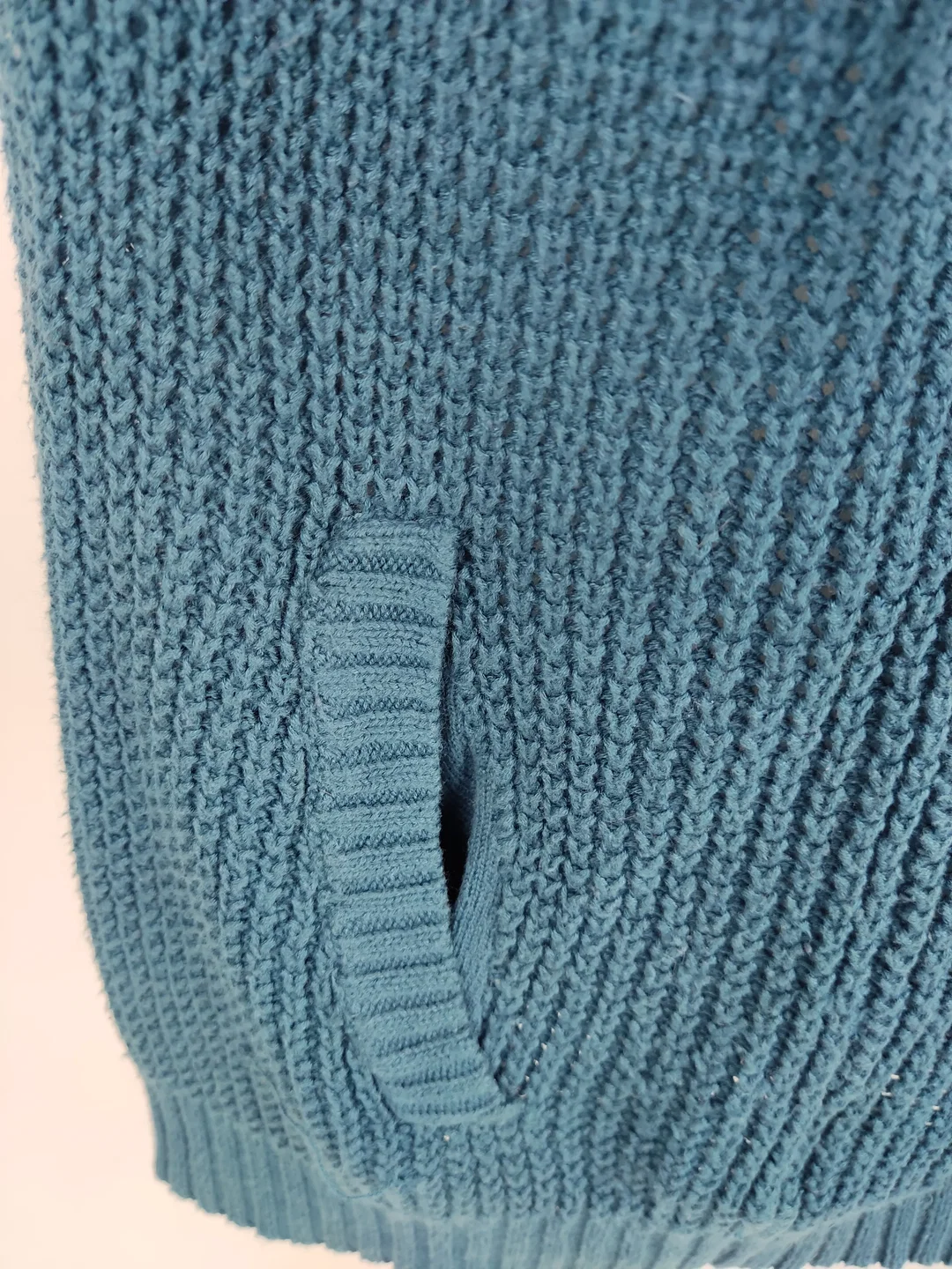 Weste "Outfit Classic", kurzarm mit Kragen, petrol, gestrickt, Größe 52 – Bild 4