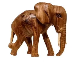Massiver Vintage-Elefant aus Edelholz mit Charakter-Maserung - Bild 4