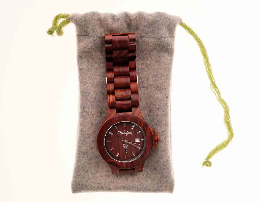 Uhr Waidzeit Gams Platzhirsch Holz-Armbanduhr Walnuß – Bild 4