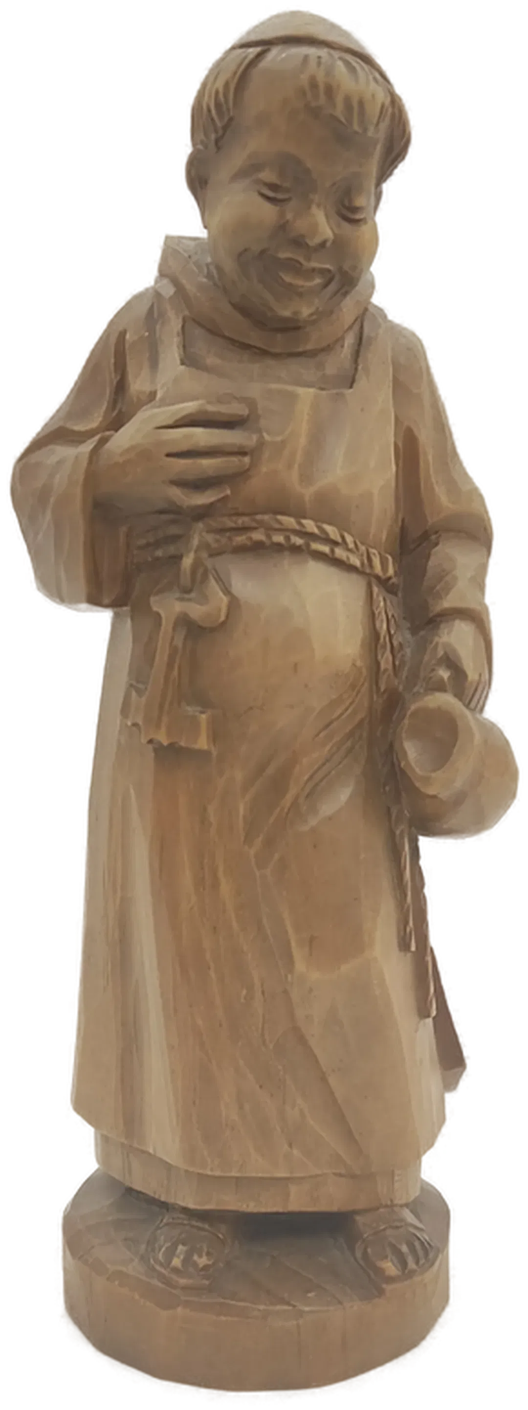 Handgeschnitzte Mönchsfigur aus Holz, ca. 22 cm - Bild 4