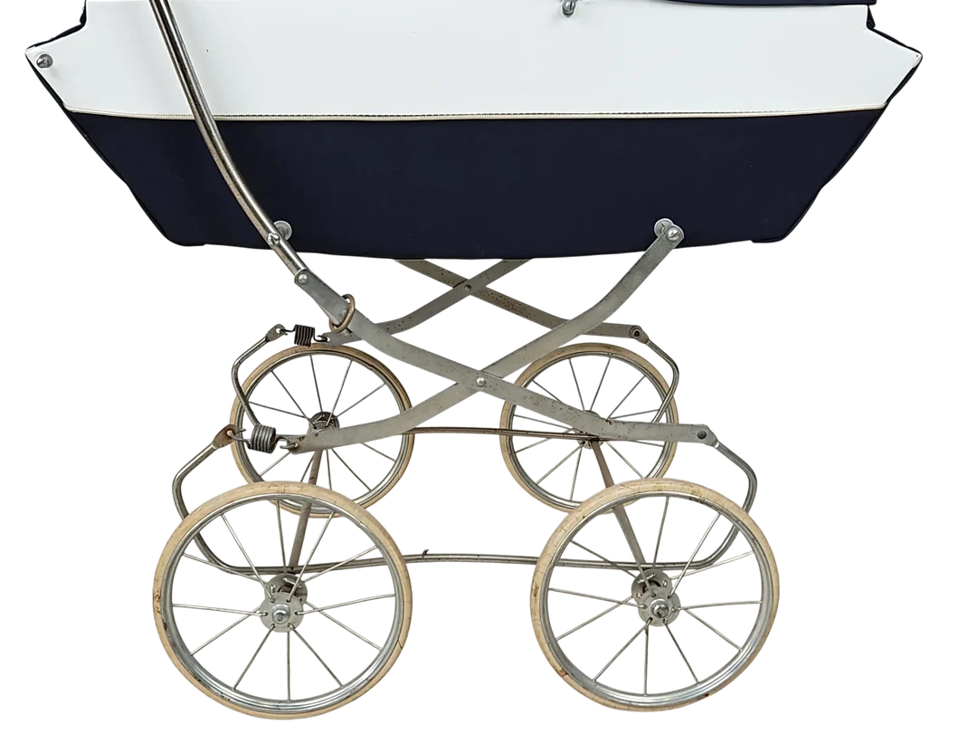 Vintage Puppenwagen aus Holz/Metall – Bild 3