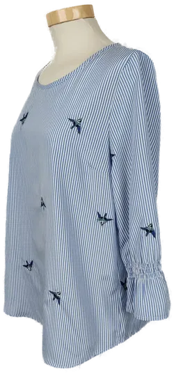 Dressin Damen Hemd Bluse blau weiss - S-M/36-38 - Bild 4