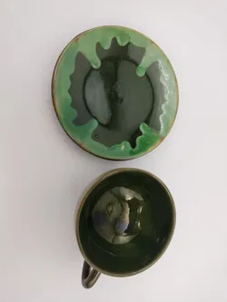 Teeset aus Ton in grün - Bild 3