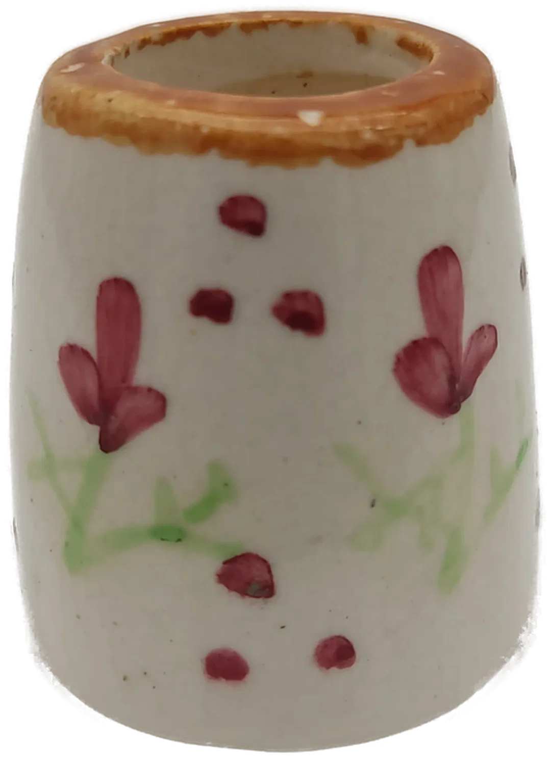 Puppenhaus Zubehör: Miniatur Keramik-Setzkastenfigur mit Blumenmotiv | Sammlerstück  - Bild 1