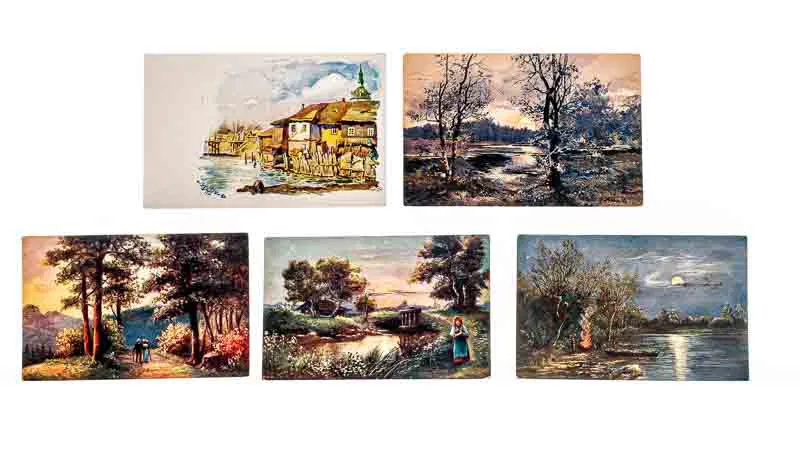 Postkarten Correspondenzkarten Kunstkarten - 5 Stück - Bild 1