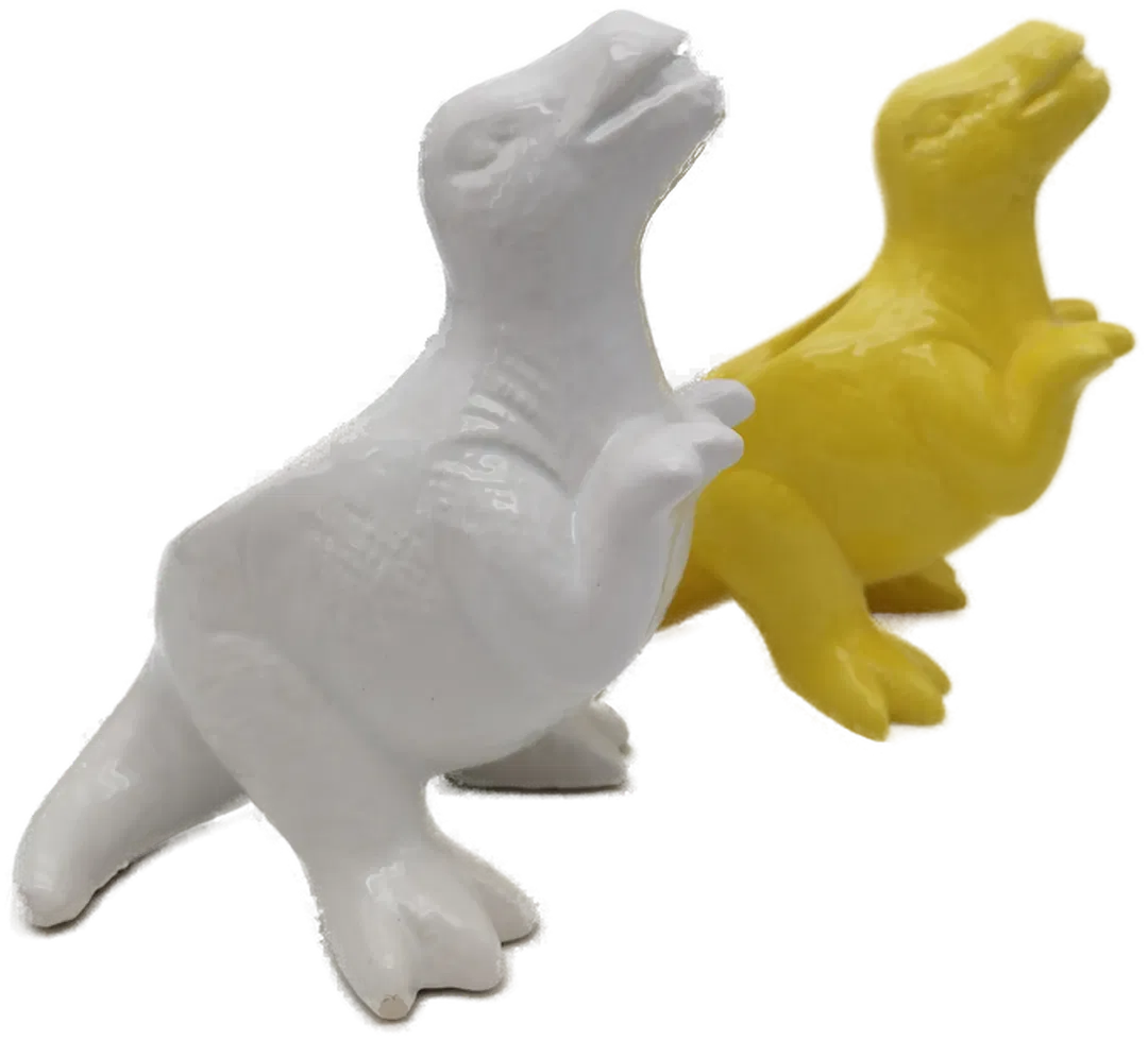 T-Rex Übertöpfe 2er -SET in Gelb und Weiß  - Bild 1