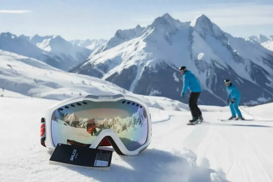 Salice Skibrille Weiß/Rot – Doppelscheibe, Antifog, UV-Schutz, inkl. Microfaserbeutel - Bild 1