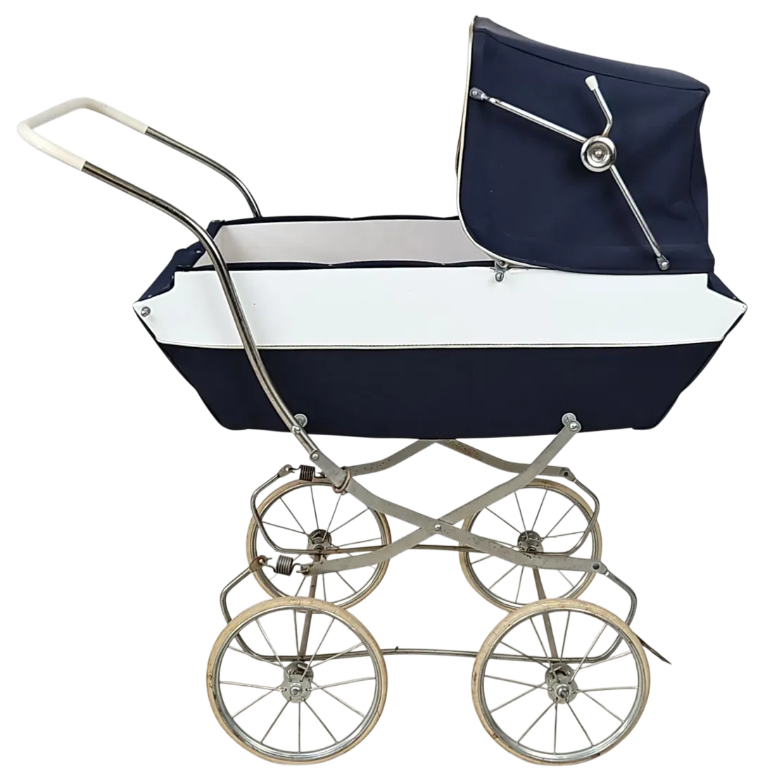 Vintage Puppenwagen aus Holz/Metall - Bild 1