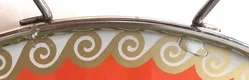 Mid-Century Serviertablett/Kuchentablett - orange/gold – Vorschau 3