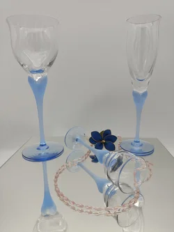 Mikasa Kristall 3er Set Gläser (Wein/Champagner/Likör) | Sea Mist Saphir - Bild 2