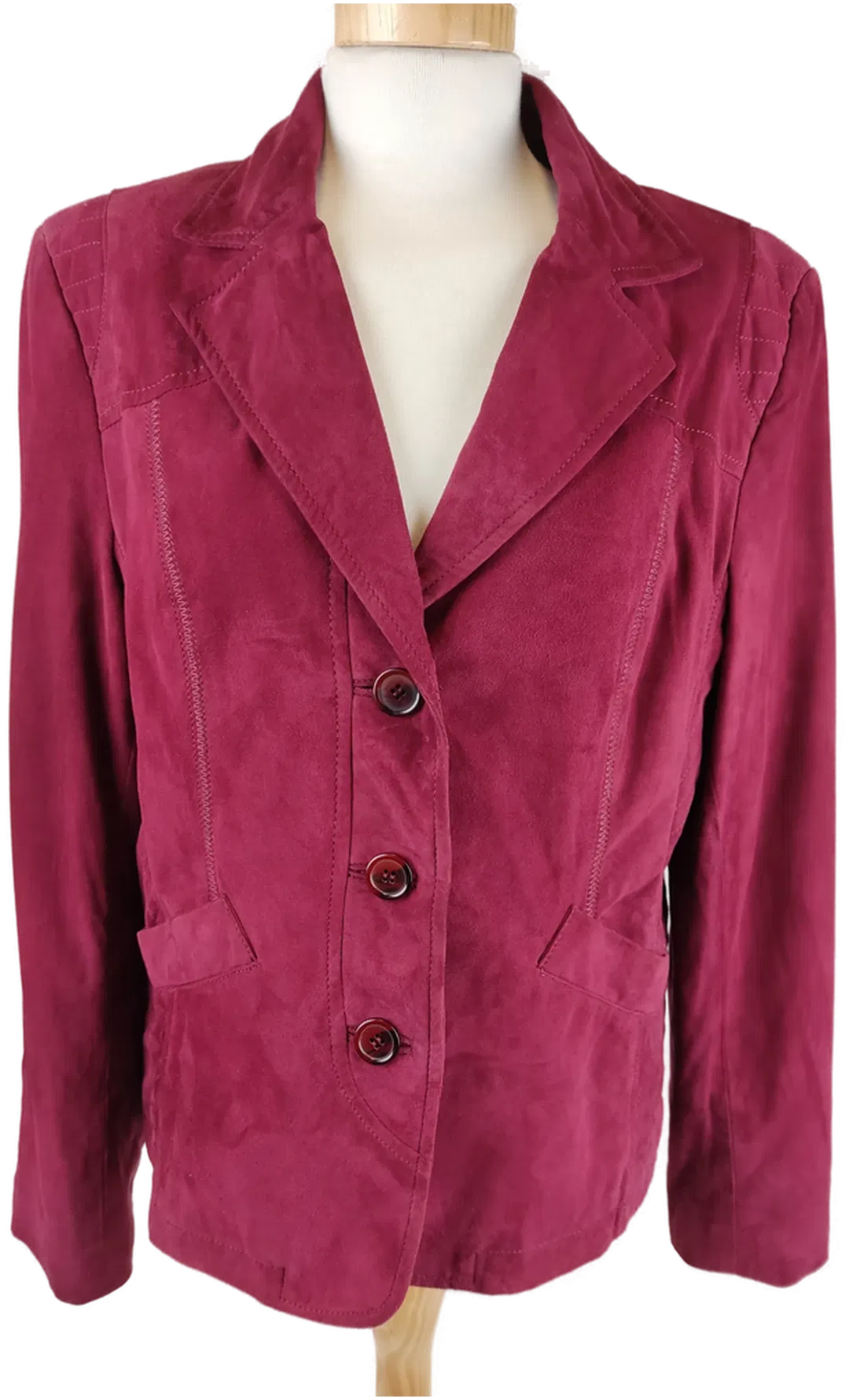 Peter Hahn Damen Blazer Leder echt weinrot- XL/ 42 - Bild 1