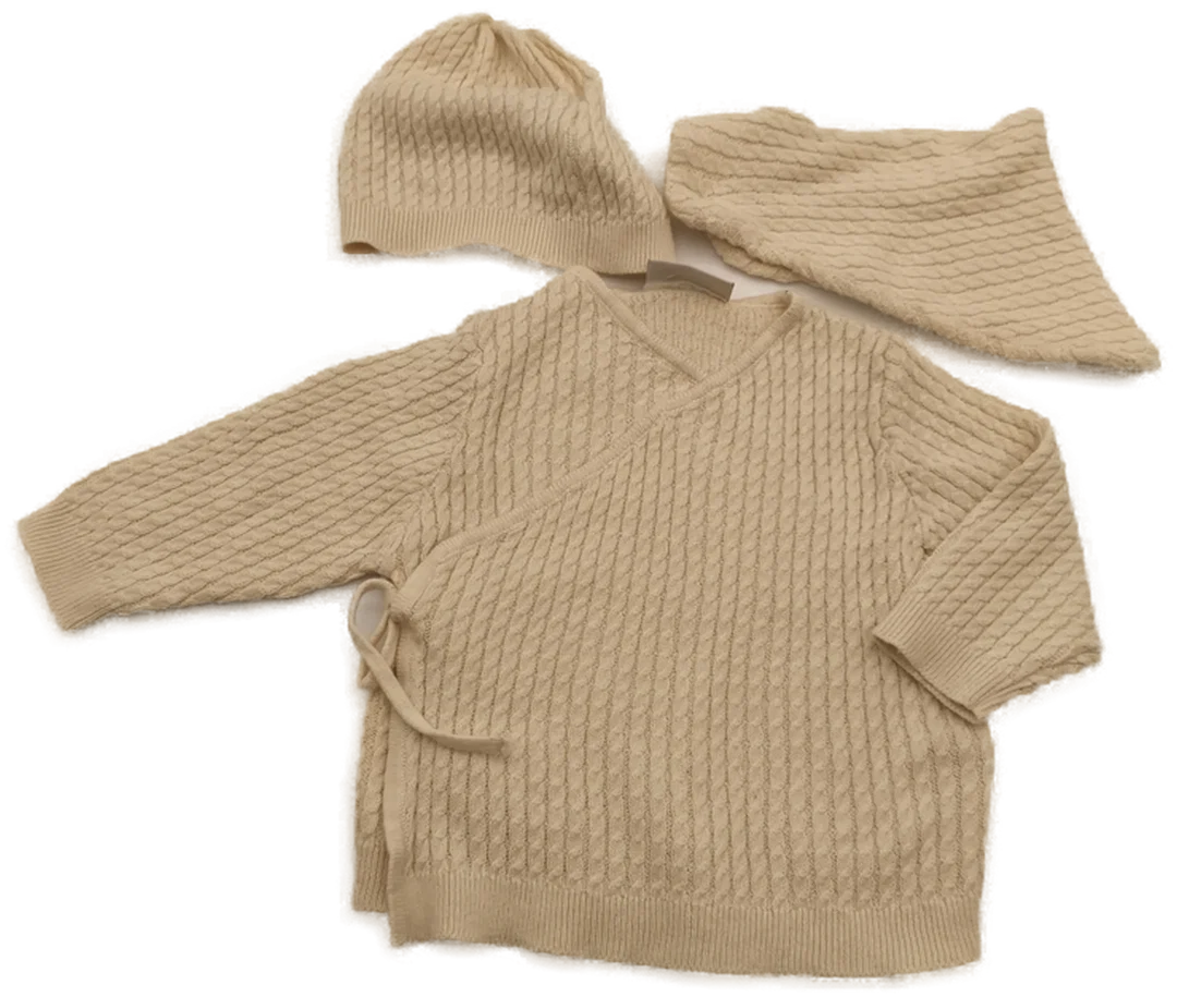 Baby Kleidungsset gestrickt, Gr. 50/56 – Bild 2