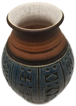 Vase vintage, braun/blau, Midcentury - Bild 2