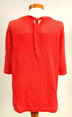 Madeleine Mode Kurzarm Damen Pullover hellrot - Gr. 40/42 - Bild 3