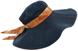 Damen Sonnenhut Jeansstoff mit buntem Hutband- Kopfumfang 22cm - Bild 3