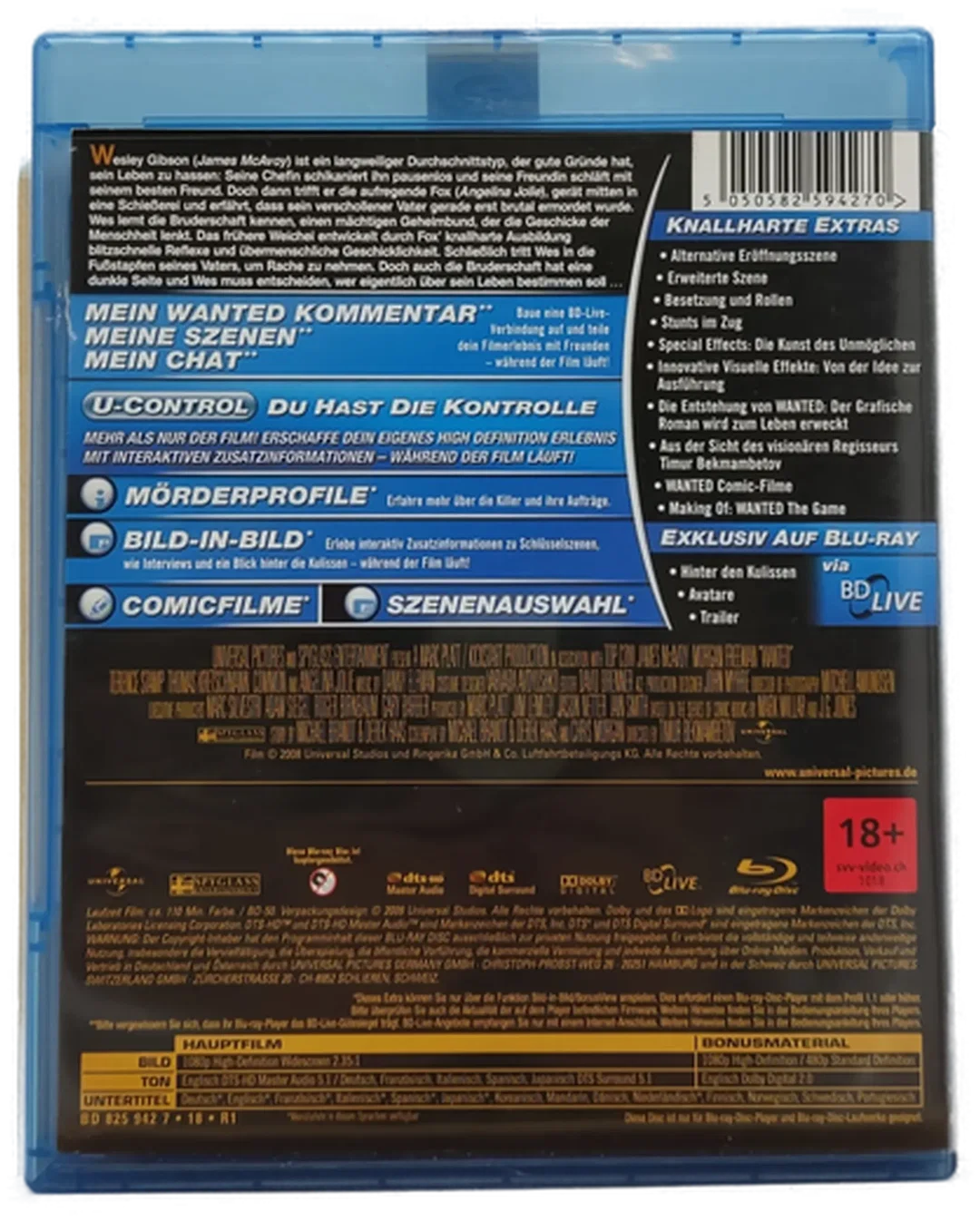 Blu-Ray Disc "Wanted" mit  James McAvoy, Morgan Freeman, Angelina Jolie – Bild 3