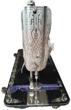 Antike Nähmaschine Singer, schwarz mit Goldschrift - Bild 4