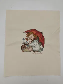 M. J. Hummel-Kreuzstich-Bild: Mädchen mit Schirm - Bild 2