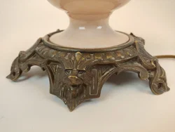 Tischlampe mit Porzellanfuß / Creme-Rose-Lila - Bild 6