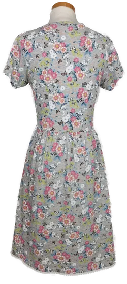 YFK Kinderkleid grau/rosa/weiß geblümt - 170/176 - Bild 2