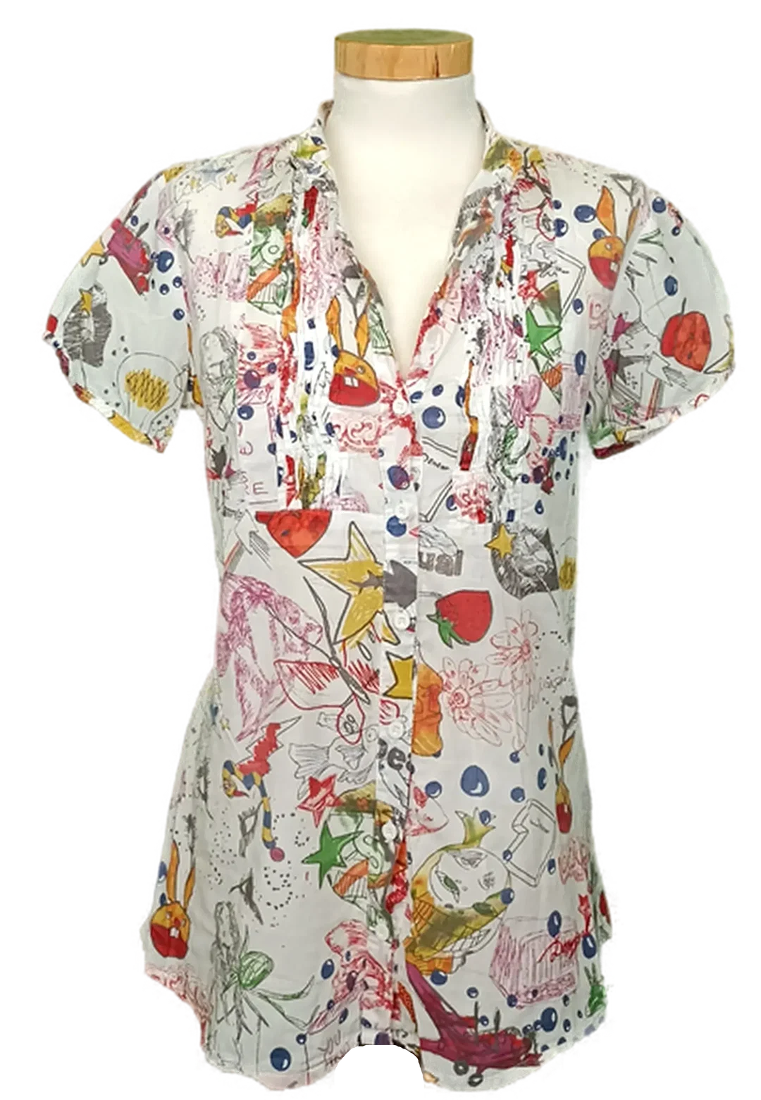 Desigual Damen bluse weiß gemustert Gr. S - Bild 1