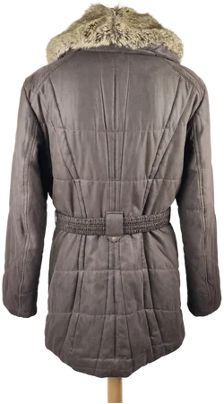 Damen-Winterjacke Gerry Weber | Dunkelbraun mit Fellkragen – Vorschau 3