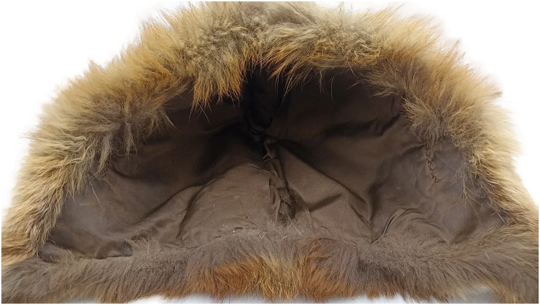 Vintage Echtfell Rotfuchs Pelzmütze - mit echten Fuchspfoten – Bild 5