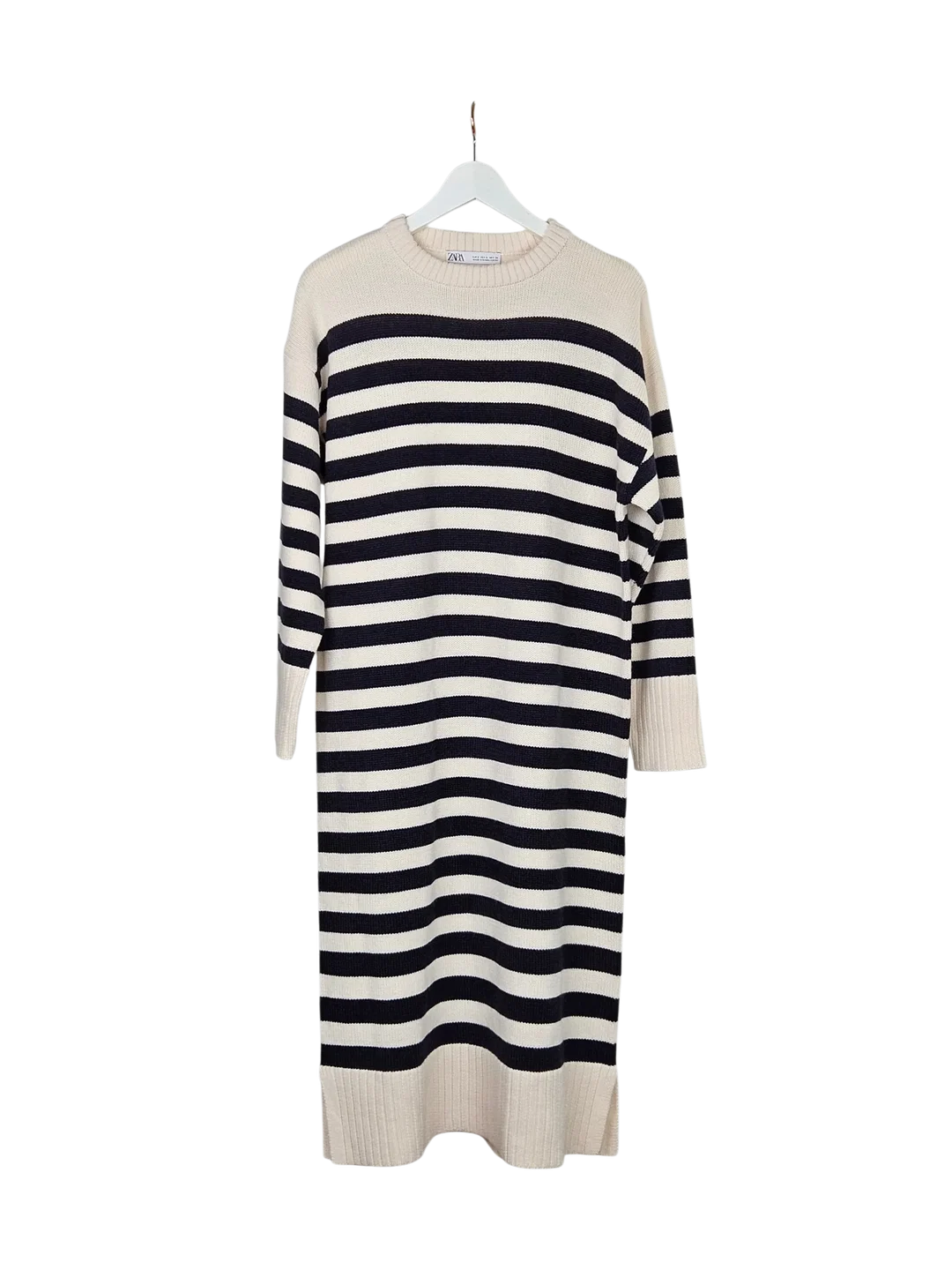 ZARA Damen Maxikleid, creme/marine - Gr. S  - Bild 1