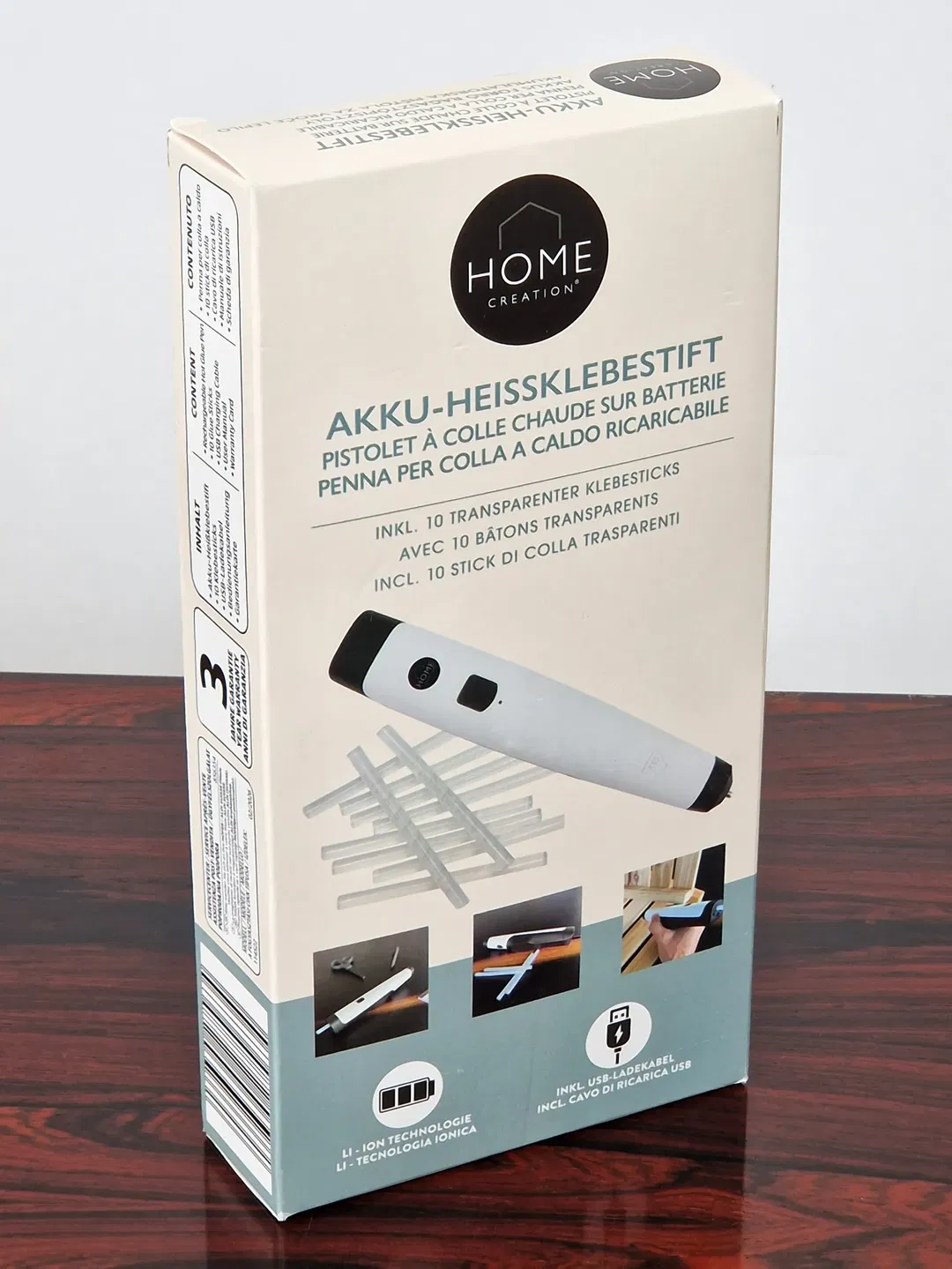 Home Creation Akku-Heißklebestift inklusive 10 transparenter Klebesticks - Bild 1