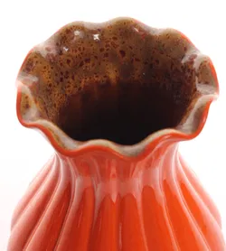 Gmundner Keramik Vase – Höhe ca. 27 cm, orange glasiert, gemarkt Gmunden Austria - Bild 3