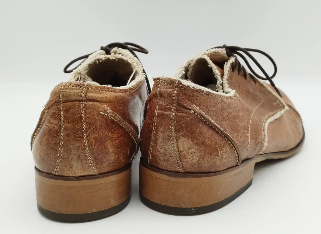 Vintage-Halbschuhe Leder Braun Gr.42 | Authentischer Retro-Charme Made in Italy – Bild 4