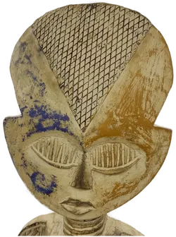 Holzstatue mit Metallbeschläge Höhe ca 63cm aus Afrika - Bild 4