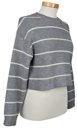 ZARA Damen Pullover, grau/weiß - Gr. S  - Bild 3