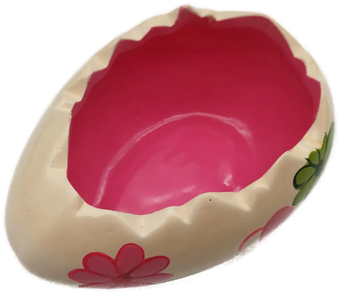Bunte, bemalte Eierschale - Keramik / 9cm hoch - Bild 1
