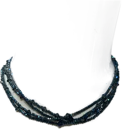 4reihige-Kette blau Modeschmuck mit Magnetverschluss 37cm (blitzblau) - Bild 2