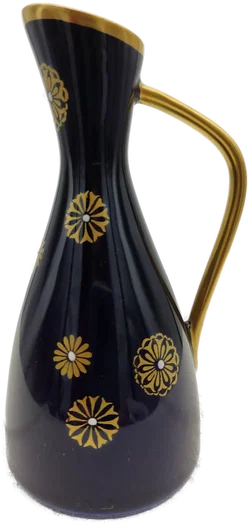 Lichte Porzellan Vase (Fine China) Echt Kobalt Gold  | Aus Thüringischen Manufaktur - Bild 1