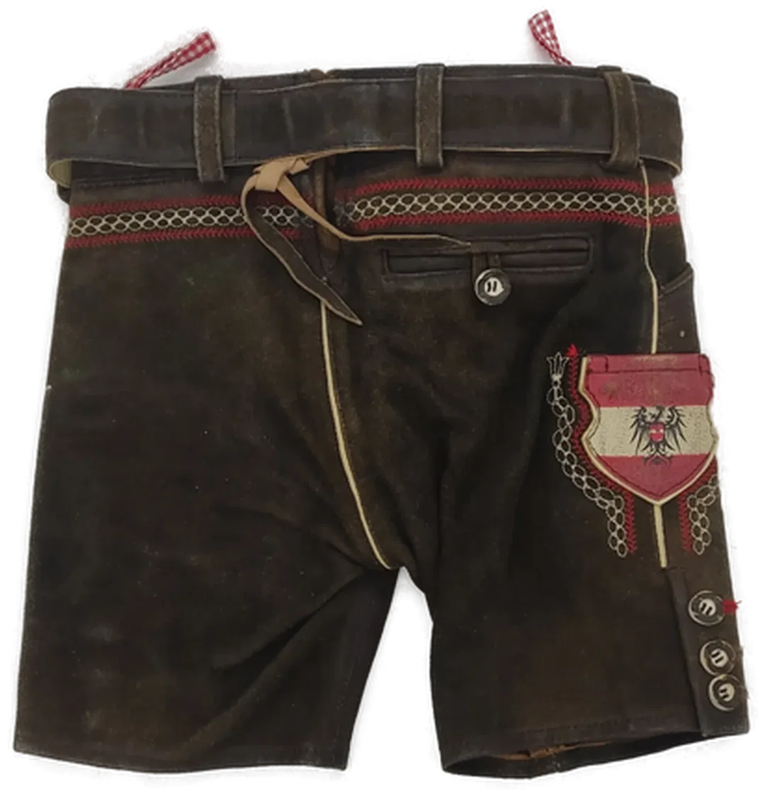 Premium Alpin de luxe Kurze Trachtlederhose für Kinder / Buben in der Größe 98/104 – Bild 2