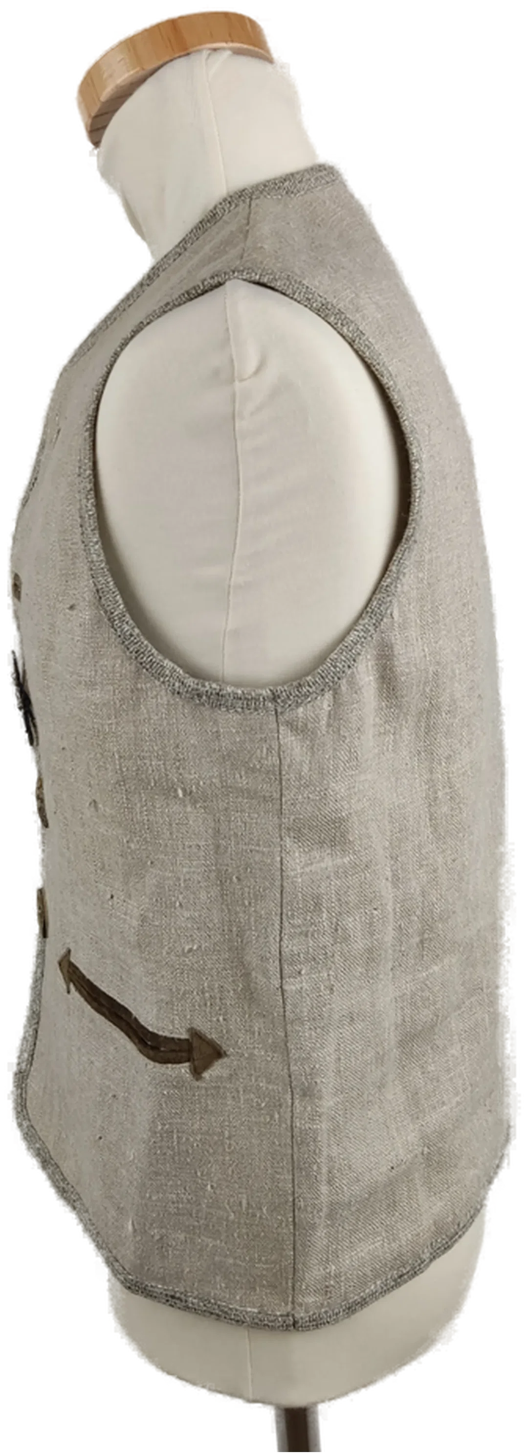 Kinder Trachtengilet "H. Moser", Rundhalsausschnitt, beige/braun mit Knöpfen, Größe 116 – Bild 2